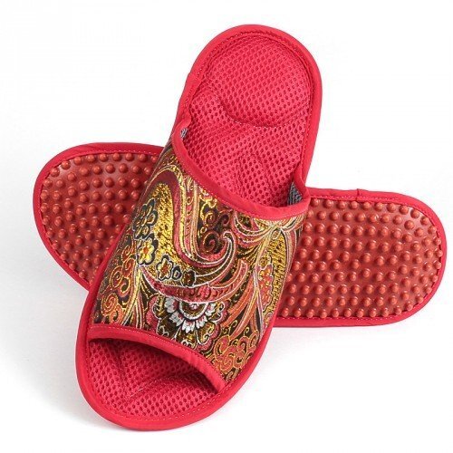 Массажные тапочки Красные-Узоры
