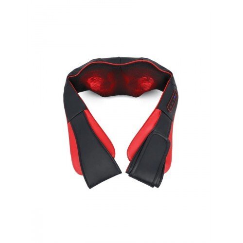 РОЛИКОВЫЙ БЕСПРОВОДНОЙ МАССАЖЕР ДЛЯ ШЕИ И ПЛЕЧ C ИК-ПРОГРЕВОМ КРАСНО-ЧЕРНЫЙ