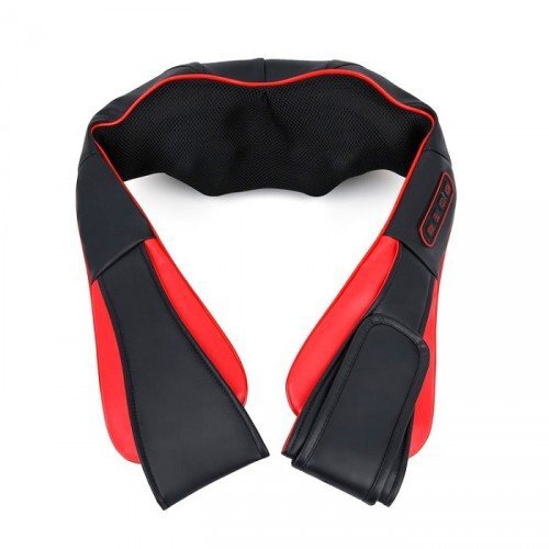 РОЛИКОВЫЙ БЕСПРОВОДНОЙ МАССАЖЕР ДЛЯ ШЕИ И ПЛЕЧ C ИК-ПРОГРЕВОМ КРАСНО-ЧЕРНЫЙ