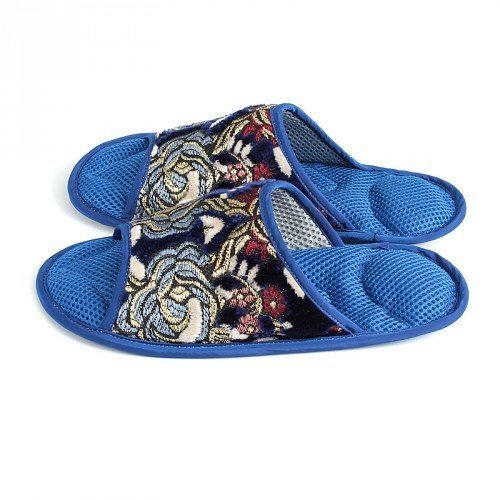 Массажные тапочки Синяя-Парча-ll Массажные тапочки Синяя-Парча-ll