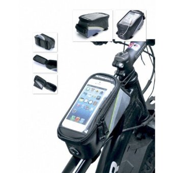 Сумка велосипедная объемом 1,2 л. с зеленым элементом Bradex