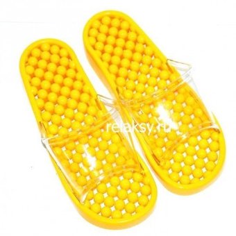 Гелевые массажные тапочки Желтые мягкие