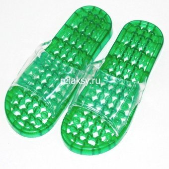Гелевые массажные тапочки Зеленые