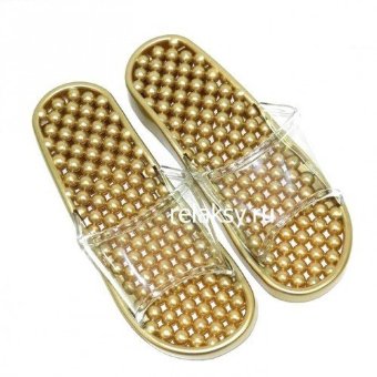 Гелевые массажные тапочки Золото мягкие