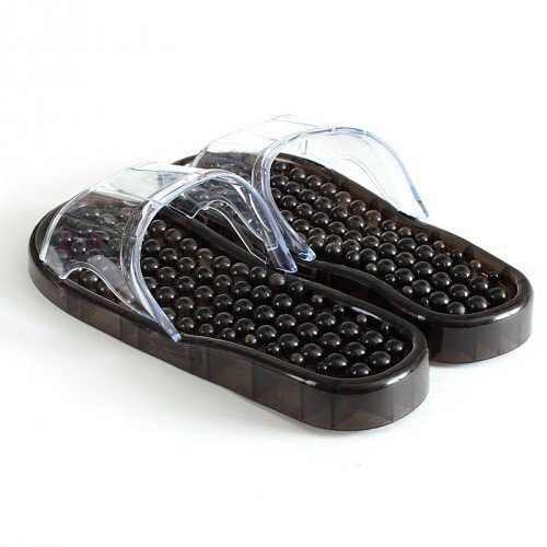 Гелевые массажные тапочки Черные