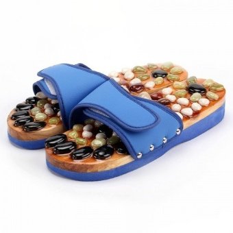 Массажные тапочки с камнями Синие Массажные тапочки с камнями Синие