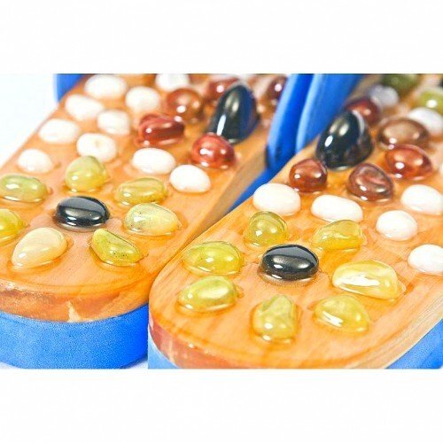 Массажные тапочки с камнями  Синие