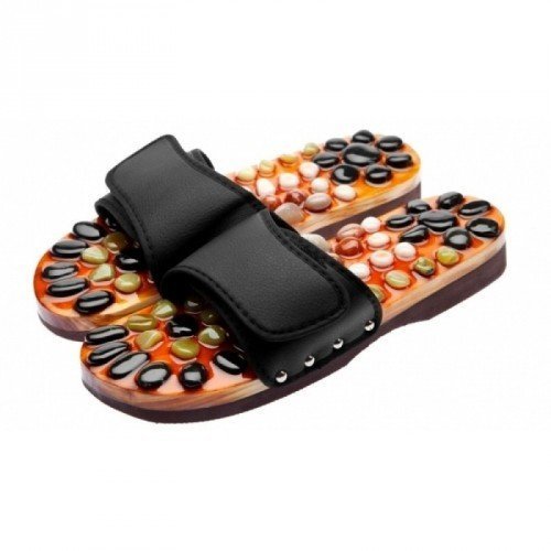 Массажные тапочки с камнями  Черные