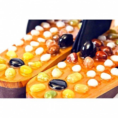 Массажные тапочки с камнями  Черные