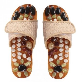 Массажные тапочки с камнями Бежевые Массажные тапочки с камнями Бежевые