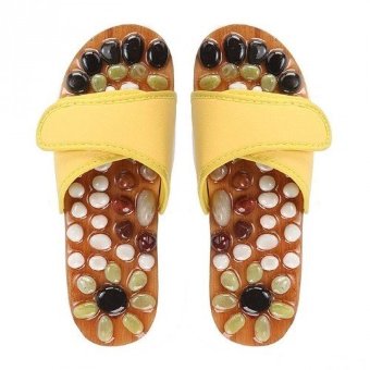 Массажные тапочки с камнями Желтые Массажные тапочки с камнями Желтые