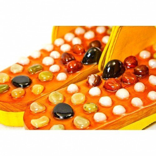 Массажные тапочки с камнями Желтые