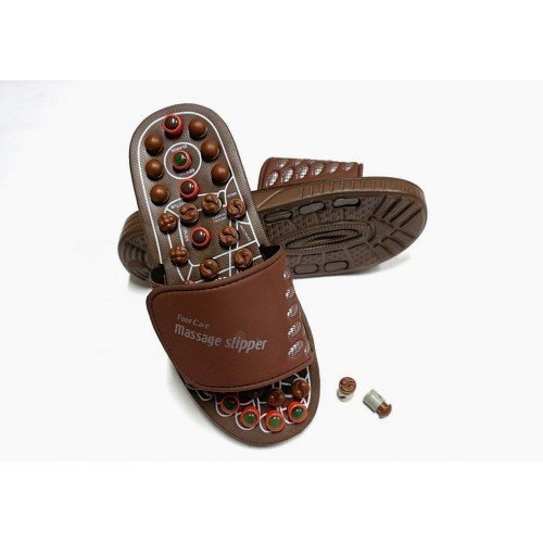 Рефлекторные массажные тапочки с нефритом и турмалином