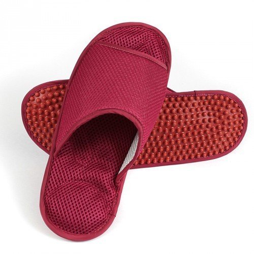 Массажные тапочки бордовые