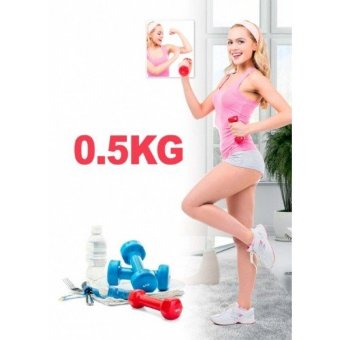 Гантель обрезиненная 0,5 кг, красная