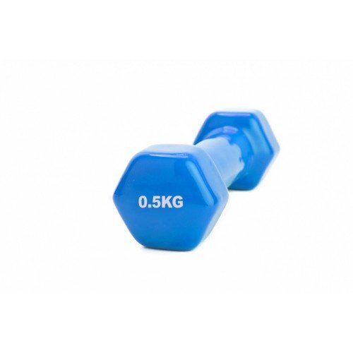 Гантель обрезиненная 0,5 кг, синяя