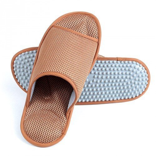 Массажные тапочки Релаксы  коричневые