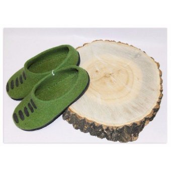 Войлочные домашние  тапочки (Зеленец)