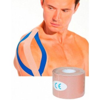 Кинезио лента тейп 5 м*5 см, бежевая Bradex