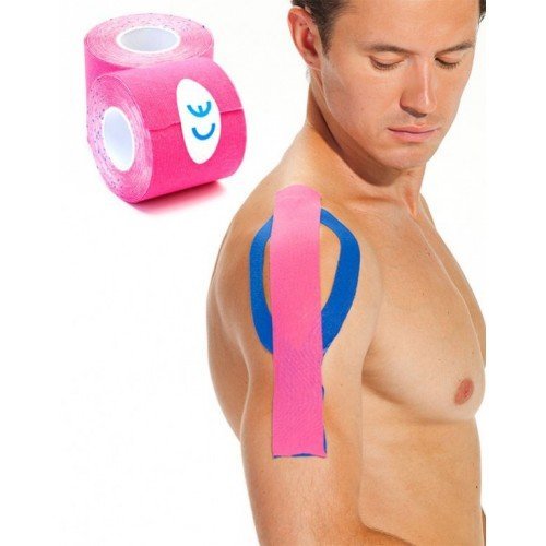 Кинезио лента тейп 5 м*5 см, розовая Bradex